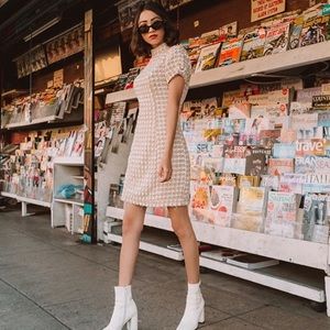 Metallic tweed dress